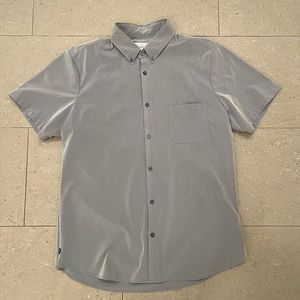 Mizzen+Main Short Sleeve Leeward Button Down Shirt - Gray